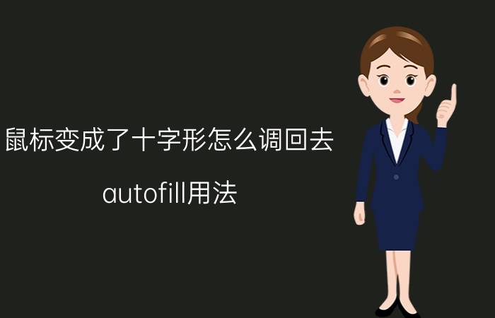 鼠标变成了十字形怎么调回去 autofill用法？